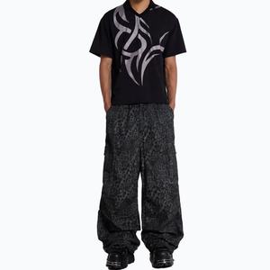 Custom High Quality Stacked Parachute <b>Carpenter</b> <b>Men</b> Custom Cargo 100% Cotton Leopard Oversize Baggy <b>Pants</b> <b>Men</b> - Product Image 2