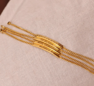 Bracelet personnalisé avec message, bracelet à barre gravée avec nom, bracelet fin gravé sur chaîne <span class=keywords><strong>gourmette</strong></span>, <span class=keywords><strong>en</strong></span> acier inoxydable, cadeau d'anniversaire pour maman - Product Image 2