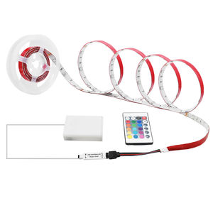 Bande LED alimentée par batterie avec 24 touches télécommandées bricolage pour PC <span class=keywords><strong>TV</strong></span> miroir armoires de cuisine étagères décoration - Product Image 1