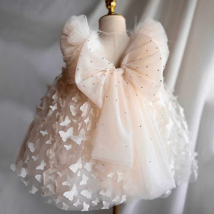 Kiddie Pink Ball Gown with Butterfly GACH162 main image 1