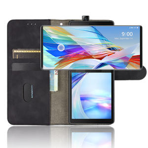 Cuoio di vibrazione della pelle sensazione di protezione casse del telefono mobile con la carta di credito per <span class=keywords><strong>LG</strong></span> ala 5G della copertura del cuoio shockproof - Product Image 5