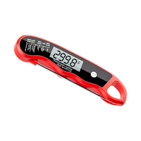 Termometer Digital lipat logam, pembaca cepat akurasi tinggi 0.6s, dapur rumah tangga makanan IPX6 tahan air Magnet kuat BBQ Steak
