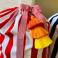 Sac d'emballage à cordon pour décoration de Noël Sac de rangement à cordon de serrage à rayures Sac à bonbons de Noël Sublimation en toile Sacs Père Noël