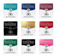 Support de bureau en acrylique jaune doré 12 cm pour carte de commentaires Google NFC213 compatible avec la lecture sans contact 13,56 MHz OEM
