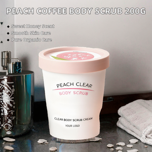 Gommage corporel OEM/ODM personnalisé au parfum de pêche, café et miel, 200g, exfoliant beauté au sel, blanchissant et hydratant - Product Image 2