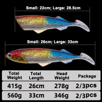 LureStorm Nouveauté 26cm/415g 33cm/560g Leurre de pêche artificiel souple lumineux Tête plombée pour la pêche en mer profonde depuis un bateau
