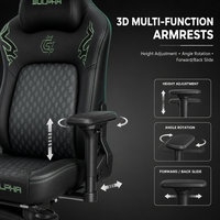 Chaise de jeu ergonomique à dossier haut OEM ODM personnalisée avec repose-pieds, accoudoirs 3D en mousse moulée, chaise de bureau inclinable
