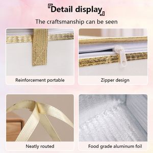 Sac isotherme réutilisable en aluminium imperméable KAISEN, sac à déjeuner thermique non tissé, sac isotherme pour la livraison de nourriture - Product Image 4