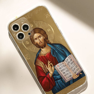 Funda Transparente para Teléfono con Icono de Jesucristo Ortodoxo, Funda Protectora de TPU Suave a Prueba de Golpes, Decoración Religiosa Cristiana, Regalo de <span class=keywords><strong>Fe</strong></span> para Pascua - Product Image 1