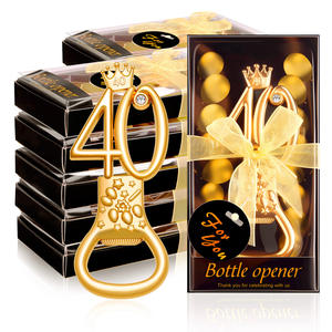 Nouvel <span class=keywords><strong>anniversaire</strong></span> décoration cadeaux doré 40 ans ouvre-bouteille pour <span class=keywords><strong>40e</strong></span> <span class=keywords><strong>anniversaire</strong></span> <span class=keywords><strong>mariage</strong></span> <span class=keywords><strong>anniversaire</strong></span> fête fournitures - Product Image 1