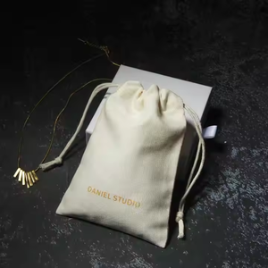 Wholesale Factory Custom Logo <b>Canvas</b> Cotton <b>Mini</b> Blank Fashionable Lady Style Jewelry Tea Storage Gift Open China Bag - Product Image 5