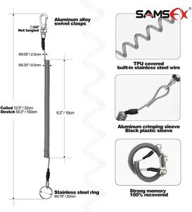 Samsfx คีมตัดสายเบ็ดตกปลาแบบสองหัวมีสายคล้องคอแบบม้วนและร่องคู่ชุดเครื่องมือเสื้อกั๊กตกปลา - Product Image 5