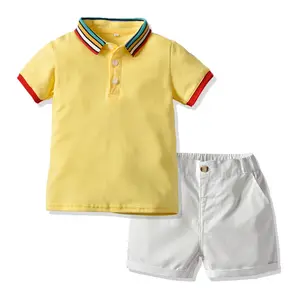 2PCS ChildrenのBoutique Clothing Boy Cotton Sets Toddler Boy Polo Shirt And Pants Shorts Summer Casual Cartoon Boy Kids Clothes