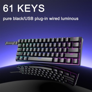 Bàn phím cơ học có dây di động ODM 61 phím, màu đen trắng, phát sáng, có dây nối - Product Image 2