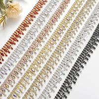 Chaîne de strass colorée DIY style griffe, chaîne œil-de-cheval transfrontalière en stock, accessoires pour vêtements et robes de mariée