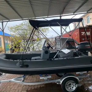 Barco inflable rígido de PVC con casco de aluminio Barco de costilla de aluminio con dosel