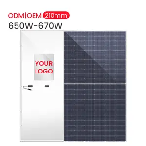 ODM/OEM 20GW Eficiencia Mono Panel solar 660W 670W Módulo fotovoltaico monocristalino 650W Precio del panel solar