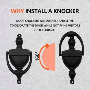 WEKIS Moderno 5/6 Victoriano Urna Negra Timbre de Puerta de Latón Sólido Duradero Accesorios Rústicos para Puertas con Tornillos - Product Image 3