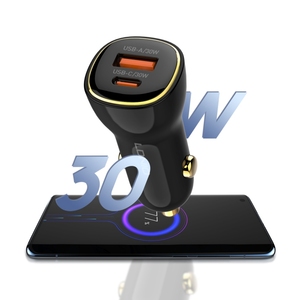 LDNIO C103 60W <span class=keywords><strong>USB</strong></span> C caricatore per auto doppio C <span class=keywords><strong>accendisigari</strong></span> Super veloce adattatore caricabatterie per auto PD30W + PD30W caricabatteria per telefono auto - Product Image 2