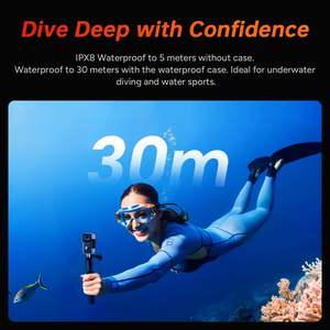 Caméra d'action de poche C200Pro, mini caméra de casque, caméra Vlog idéale pour la plongée sous-marine, la moto, la voiture et les animaux de compagnie (POV) - Product Image 5