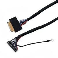 Kabel Konverter LVDS Kustom SMX untuk Laptop & TV, 30/40Pin 2 Kanal 8 Bit Kabel Layar LCD Fleksibel PVC Tembaga
