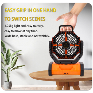 ポータブルLEDライトスタンディングファン20000mAhバッテリー付き4速リモコンデジタル充電式屋外用キャンプ - Product Image 3