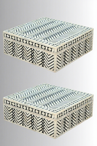 Caja Organizadora de Joyas Moderna con Incrustaciones de Hueso, Estuche de Almacenamiento Hecho a Mano con Incrustaciones para Anillos, Pulseras, Collares, Pendientes y Adornos - Product Image 1
