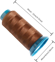 Fil à tisser les cheveux avec aiguilles en C, 1500 yards, force 210D, fil en polyester pour la confection de perruques, kit d'extensions capillaires