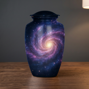 Urne funéraire Cosmic Galaxy Purple, design personnalisable, taille adulte, 200 pouces cubes, QUALCOSA - Product Image 3