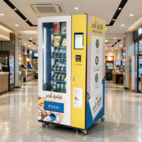 Distributore Automatico Intelligente 24 Ore su 24 per Snack e Bevande, Multimedio di Pagamento, Attrezzatura Smart con Adesivi Personalizzabili