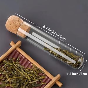 Custom Clear Borosilicate Glass <b>Tea</b> <b>Infusers</b> With Cork Lid Tube <b>Tea</b> <b>Infuser</b> Glass <b>Tea</b> Strainer - Product Image 5