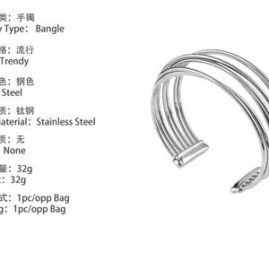เครื่องประดับแฟชั่นวินเทจ เครื่องประดับทันสมัย สร้อยข้อมือสแตนเลสปรับได้สำหรับผู้หญิง สร้อยข้อมือแบบโปร่งสลักชื่อได้สำหรับผู้หญิง - Product Image 6