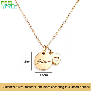 Collana con Ciondolo a Doppio Strato a Forma di Cuore Traforato in Acciaio Inossidabile, Gioielli Coordinati Padre-Figlio da Figlia a Papà - Product Image 1