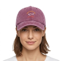 Gorra de Béisbol Vintage Lavada y Desgastada, con Estampado de Letras de Tiburón, Estilo Desestructurado de 6 Paneles, para Hombre y Mujer, Todas las Temporadas, OEM