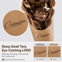 Gobelets à collation en papier kraft personnalisés en gros, design incliné, porte-frites, emballage alimentaire jetable à emporter, logo imprimé