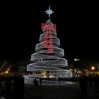 Grande Décoration Lumineuse LED Spirale Blanche pour Arbre de Noël, Étanche IP44, Idéale pour Éclairage Extérieur Jardin, Centre Commercial, Parc, Place, Événements