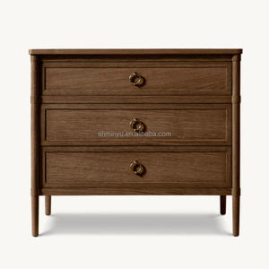 <span class=keywords><strong>MYHOME</strong></span> Comodini a 3 Cassetti in Stile Francese Contemporaneo, Mobili da Camera da Letto in Legno Massello di Rovere di Alta Qualità, Elemento di Arredo per la Casa - Product Image 4