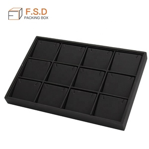 2024 Đặc Biệt Truy Cập Chất Lượng Tốt Màu Đen Tùy Chỉnh Kích Thước Màu Sắc Stackable Da Đồ Trang Sức Khay Hiển Thị Cho Đồ Trang Sức Showcase Cửa Sổ - Product Image 5