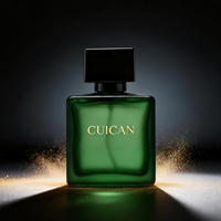 Flacon de parfum de luxe 30ml 50ml 100ml, flacon de parfum carré en verre, flacon vide avec couvercle noir et boîte cadeau