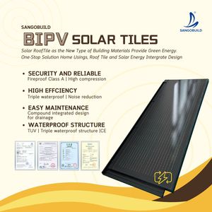 <span class=keywords><strong>Tuiles</strong></span> de toiture solaires monocristallines BIPV accessoires solaires élevés <span class=keywords><strong>prix</strong></span> de fabricant de toit photovoltaïque - Product Image 2