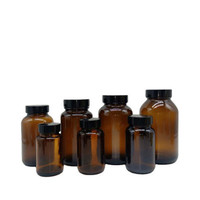 Capsules de comprimés en plastique ambre, 50 pièces, avec large bouche, 60Ml-500Ml, pour médicaments
