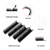 Cils de camélia personnalisés Private Label Matte 0.07 c d Curl Easy Fan Extension de cils individuelle faite à la main professionnelle