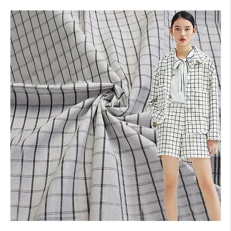 Lattice print 100% cotton yarn dyed check fabric royal stewart checkered woven bamboo cotton manufacturers wholesale
