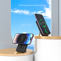 Power Bank Nirkabel Magnetik 10000mAh dengan Kabel Terintegrasi, Stand Lipat, Layar Digital, Pengisian Cepat PD