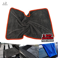 Serviette de nettoyage pour voiture en microfibre SGS Plush Edgeless Ultra-Soft Premium Woven OEM, simple face, pour séchage de voiture