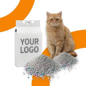 공장 공급 OEM 친환경 강력 응집형 고양이 모래 애완동물 제품 먼지 없는 벌크 볼 형태 벤토나이트 고양이 모래 - Product Image 1