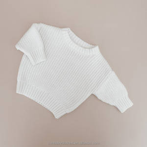 INS 사용자 정의 청키 100% 면 니트 대형 유아 성별 중립 아기 어린이 풀오버 얼룩 스웨터 - Product Image 2