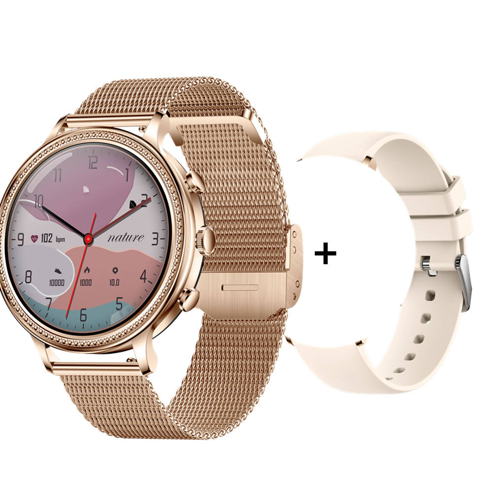 gold steel+ silicone strap