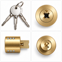 Cylindre de serrure en laiton de précision avec 3 clés, clé cruciforme, taille personnalisée disponible pour les distributeurs automatiques