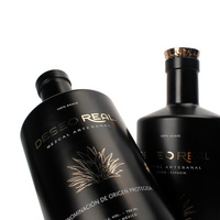 Bouteille en verre noir mat personnalisée de luxe pour spiritueux, design durable et finition lisse, idéale pour distillerie